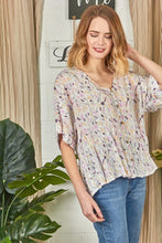Colorful Button up Print Top