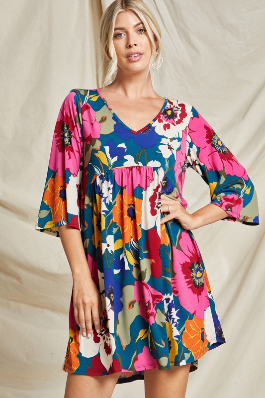 30- FD -Floral Baby Doll Dress FADED DAISIES BOUTIQUE 30- FD -Floral Baby Doll Dress FADED DAISIES BOUTIQUE