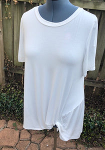 White Front Knot Tee